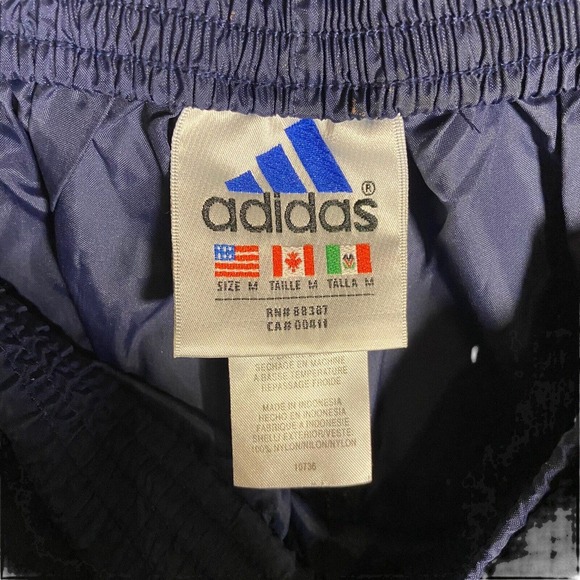 Adidas Vintage Windbreaker Track Pants Men M Jogger Blue Snap Button Legs Y2K - Picture 2 of 13
